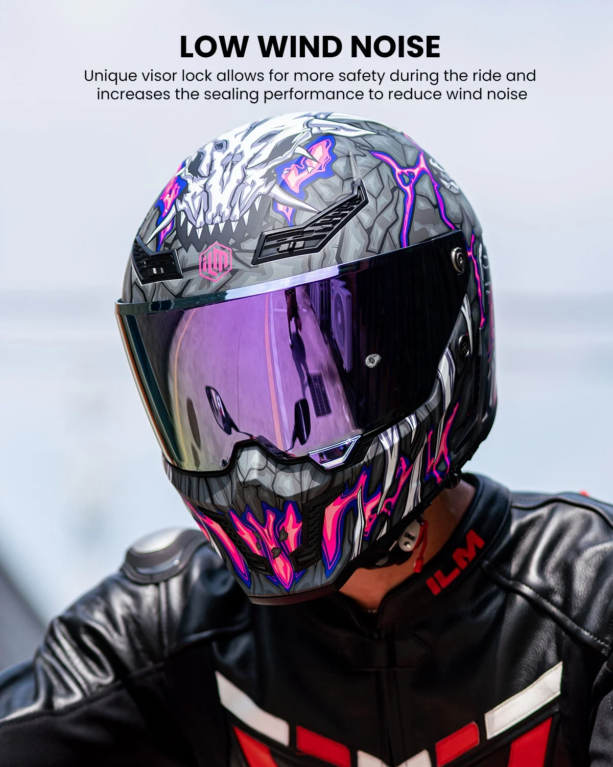 ILM MF509 Full Face Motorcycle Helmet - DOT/ECE Approved, New 