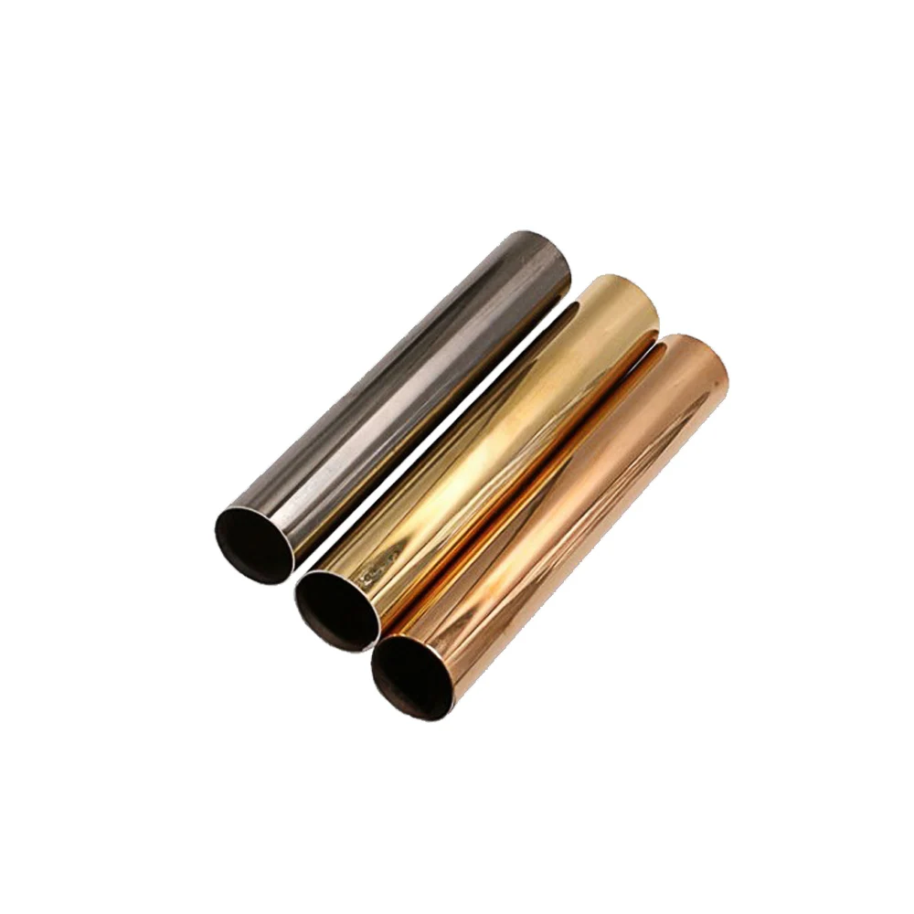 301 3016 304 stainless steel color plated tube rose gold brushed stainless steel color decorative tube