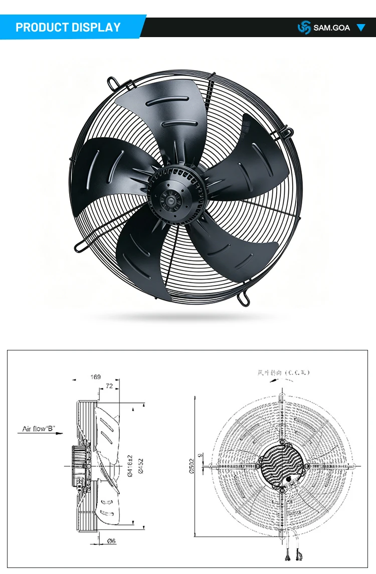 Kitchen Dust Exhaust Fan, IP54, 230 V, Electric - detail 4