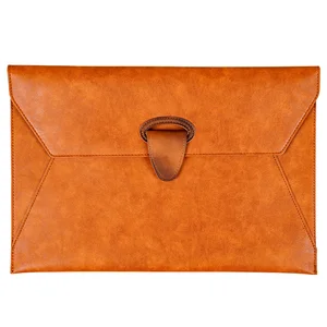 A4 Business File Bag Customized Leather File Bag with Buckle Thickened Waterproof Bag