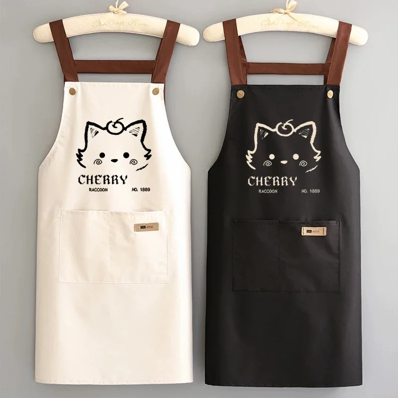 wholesale cleaning bib blank polyester cotton waterproof kitchen apron with adjustable shoulder strap aprons kitchen