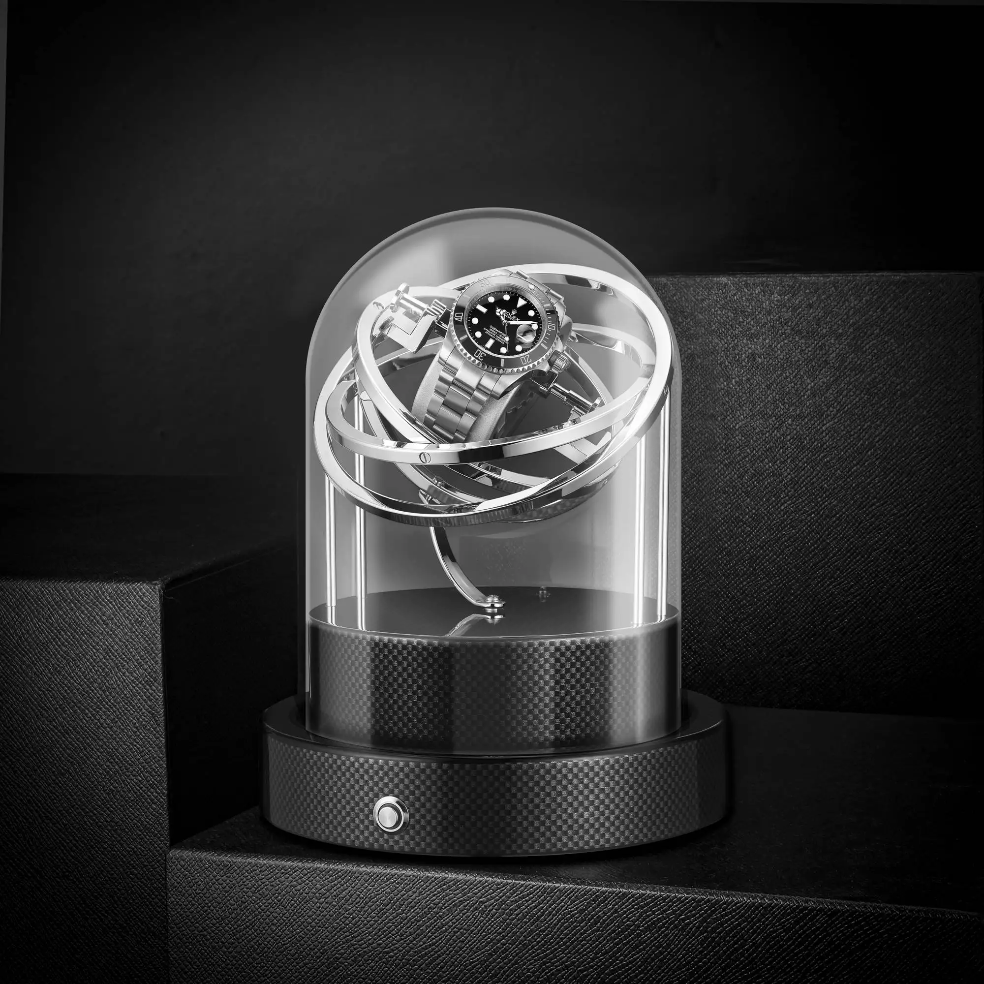 Custom Automatic Rolling Watch Shaker High Quality Gold Silver Luxury Watch Cases Orbit Watch Winder Box Automatic