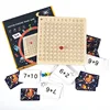 Addition practice board with 100 cards