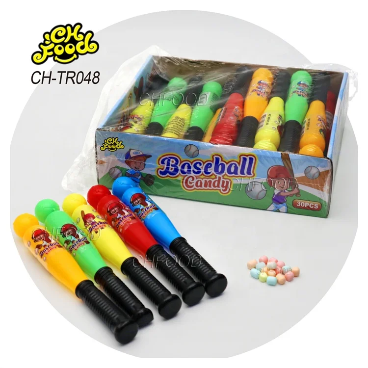 New Hot Selling Cheap Plastic Baseball Toy Candy for Kids Toy Candy Supplier Halal Fruit Flavor Tablet Candy Sweets