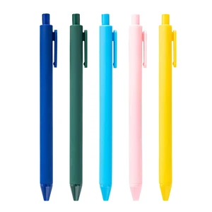 Macaron Morandi Color Series Custom Logo 1.0mm Width Plastic Ballpoint Pen with Spray Glue for Office Advertising Office Writing