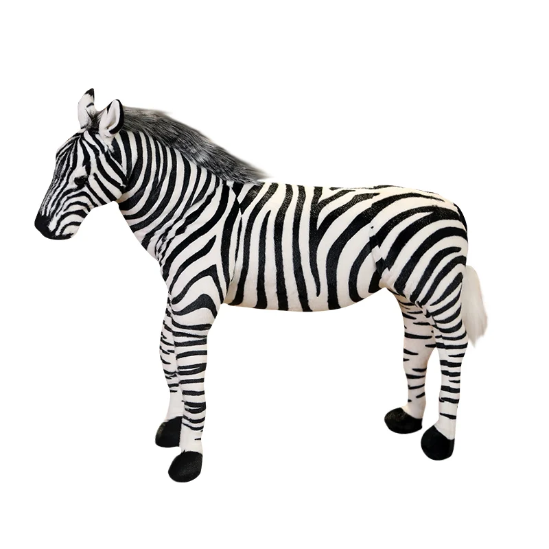 Jumbo Simulated  Stuffed Animal Toys Ride On Toy Realistic Zebra Kid Toys Peluche Soft  Home Decoration Mascot Promotion Gift90*110cm/-777060