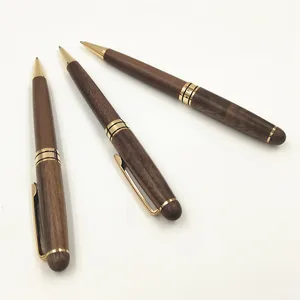 Wholesale High Quality Luxury Gift Walnut Wood Ball Pen with Custom logo Engrave Promotion Wood Ballpoint  Pen