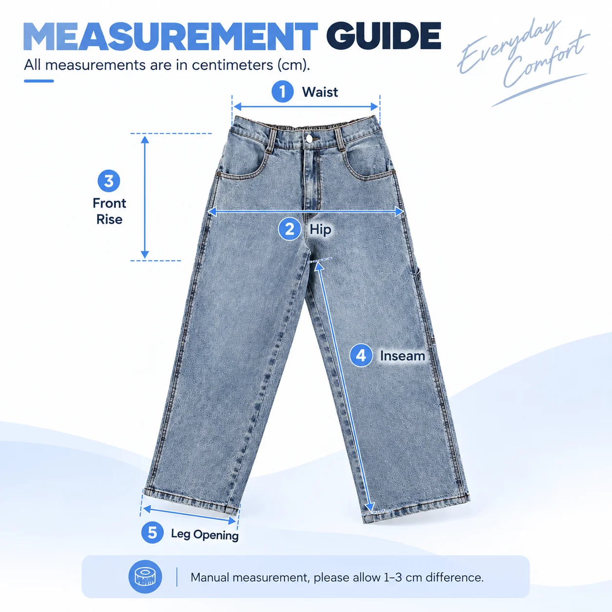 OEM Wholesale Custom Print High Quality Cotton Light Washed Baggy Jeans Boy