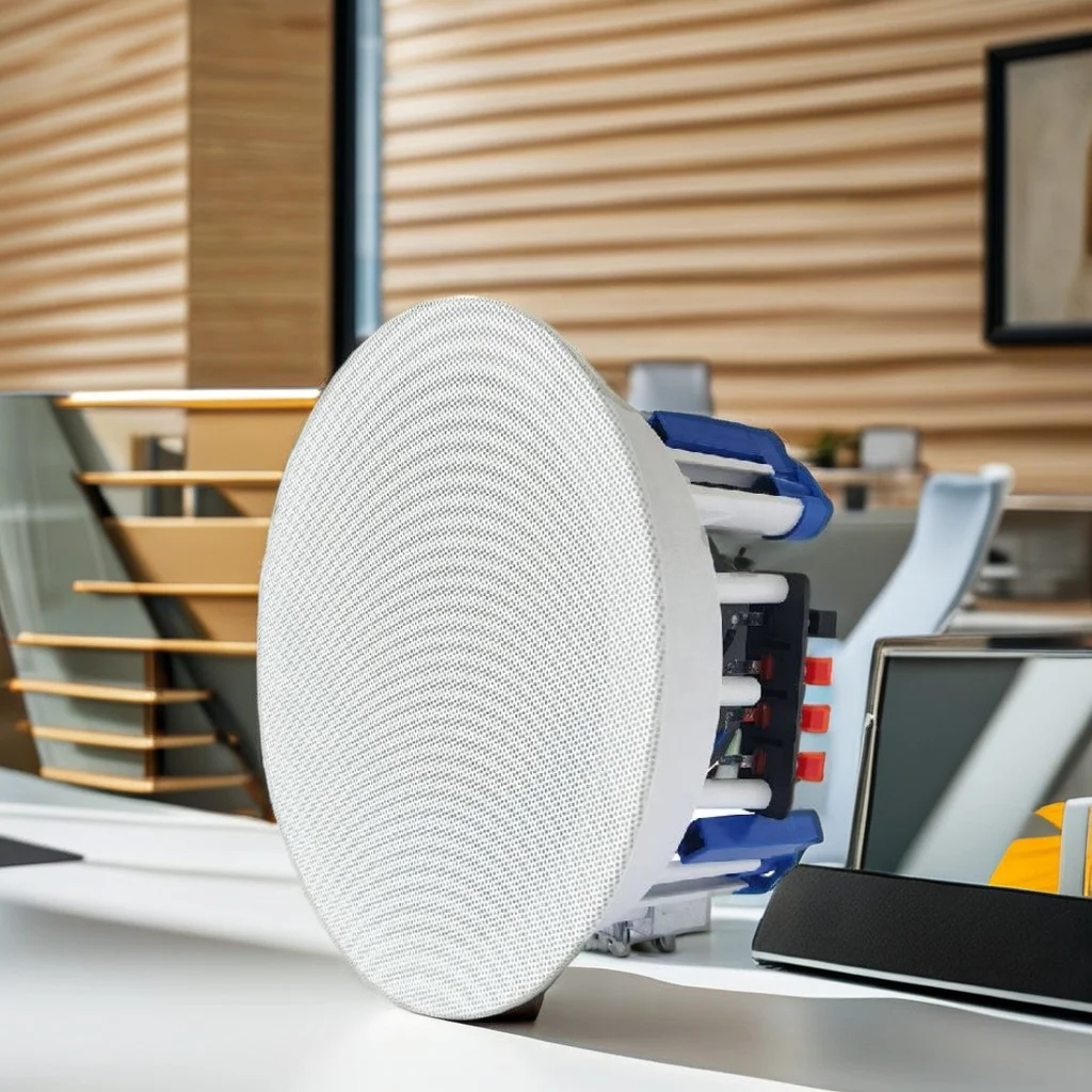 PA Coaxial Frameless Ceiling Speaker with a Magnetic Frame and Metal Grille 5.5 Inch 2-way Ceiling Loudspeaker