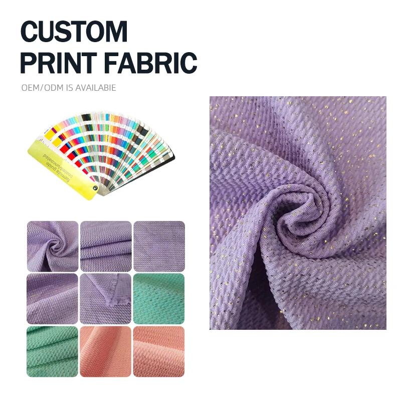 Free Samples Light Purple Bullet Liverpool Dot Glitter Stretch Spandex Fabric