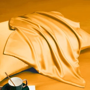 Custom Logo High Quality Luxury Silk Pillowcase Set Custom Color Size Summer Pillowcase with Cushion Cases