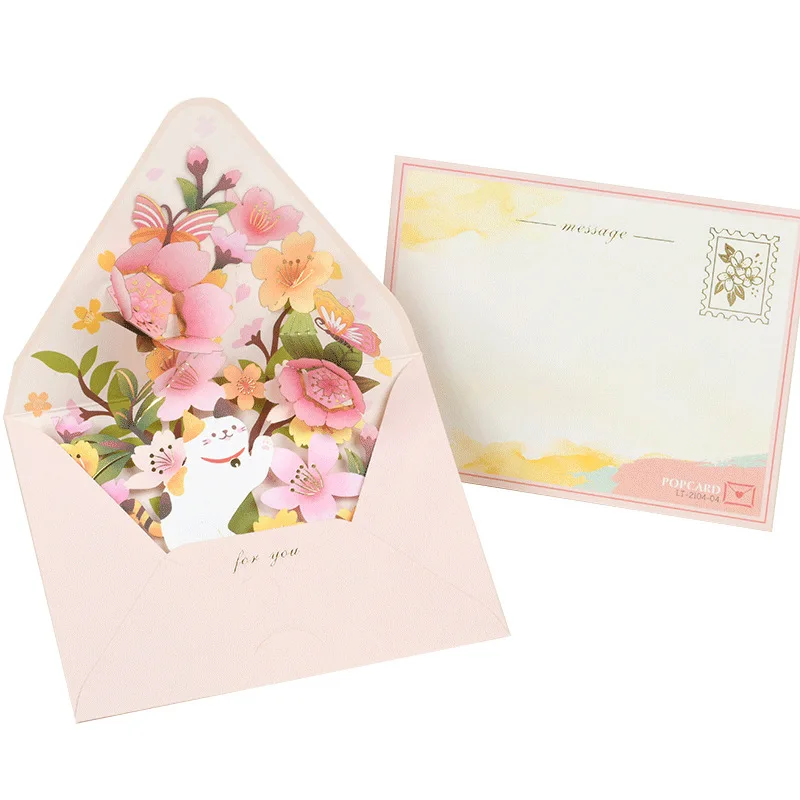 Creative DIY Small Fresh 3D Three-dimensional Greeting Card Universal Lovely Blessing Children Teachers Thank You Card