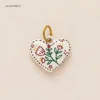 White Embroidered Floral Heart