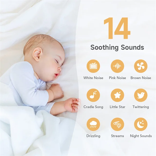 35 RGB Color Lighting for Baby Nursery Night Light Sound Sleep Machine Portable White Noise Machine