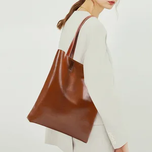 A-107 Large Capacity Tote Bag Spring New Cowhide Women's Fashionable Simple Genuine Leather Woman Bag Handbags