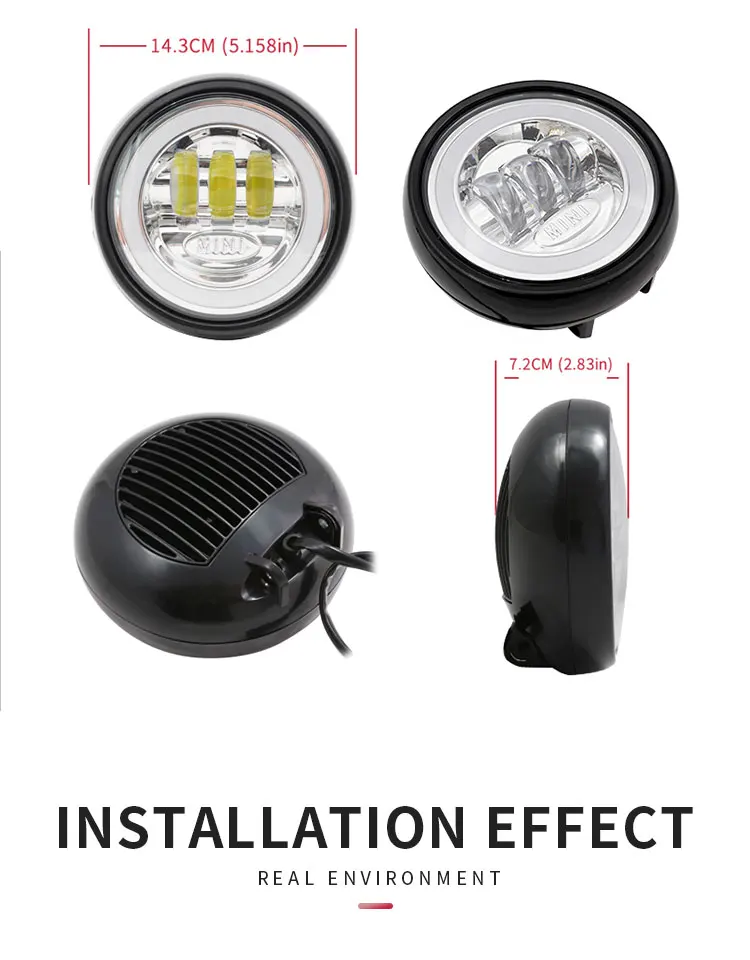 LED DRL Front Rally Fog Lamps Angel Eyes With White Aperture for BMW Mini R60/R60S/F55/F56/R55/R56 With Lamp Brackets supplier