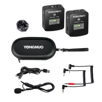 YONGNUO Feng 2.4G Wireless Microphone Transmitter Receiver Lavalier Mic TFT Screen 3.5mm Plug for Smartphone Camera Laptop product image