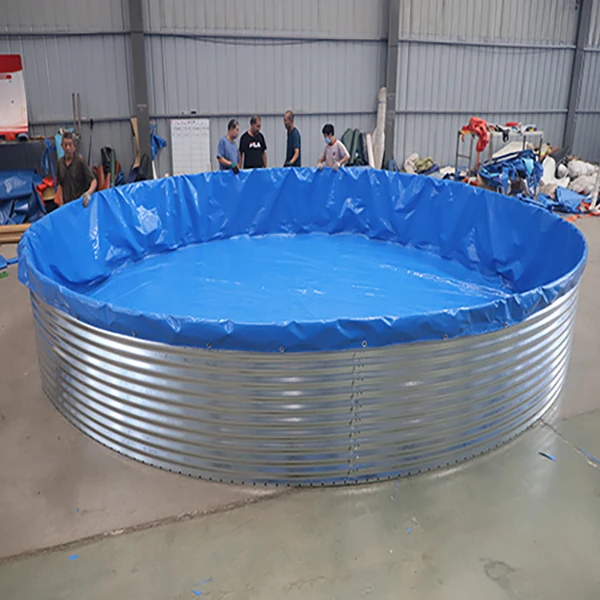 Round Galvanized Steel Fish Tank Corrugated Tank Pvc Tarpaulin