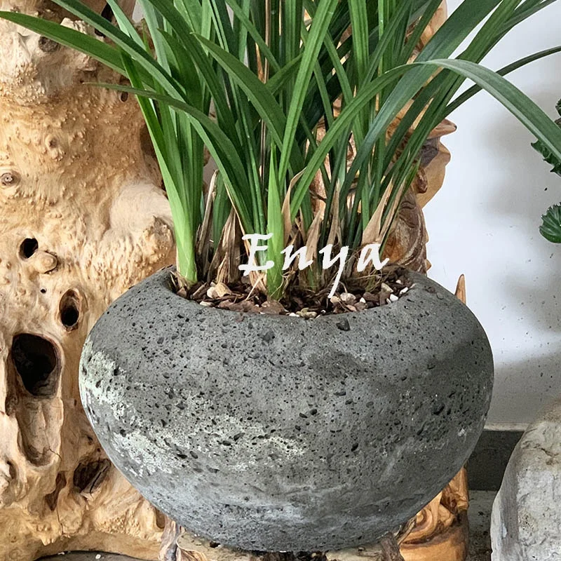 Antike Garten-Steintpfe fr den Auenbereich,  Gussstein-Bonsai-Pflanzgefe, Beton-Blumentpfe, Steingut-Blumenschalen  und Vasen