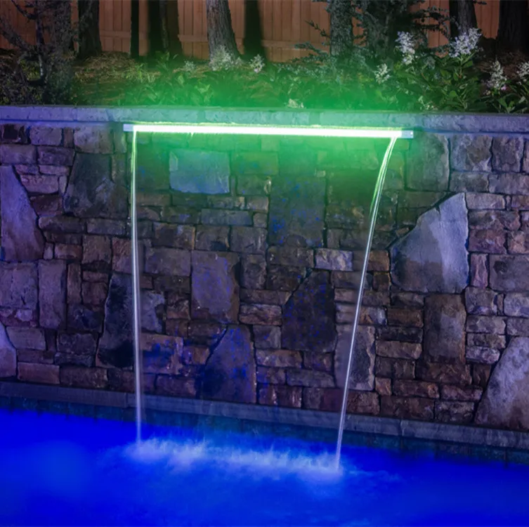 60CM Waterfall Cascade Outdoor Garden Led Artificial  Water Blade Cascade for  Pool Pond