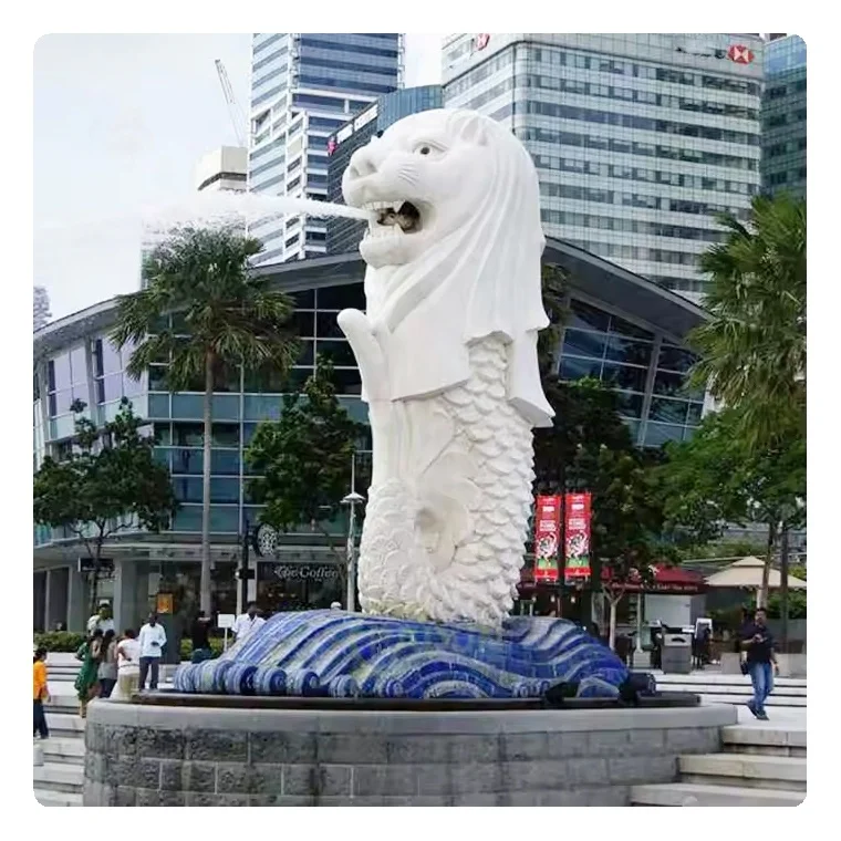 屋外大型石像動物大理石ライオン・マーライオン彫刻噴水| Alibaba.com