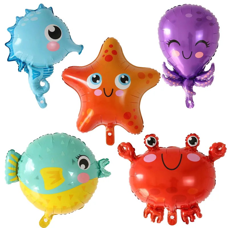 Ballons En Forme De Poisson En Aluminium Decor De Fete D Anniversaire Avec Theme D Animaux Marins Requin Poulpe Clown Crabe Ballons A Air Etoile De Mer Animaux Marins Buy Produits Marins Autres Fournitures Marines Jouet De Poisson Volant Product On