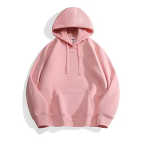 Unisex Solid Color Hooded Pullover Sweatshirt Comfortable Oversized Sweatshirt for Autumn Season