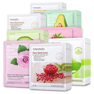 OEM Korean Beauty Sheet Natural Organic Masks Vitamin C E Skin Care Hydrating Moisturizing Fruits Facial Mineral Nourishing Mask