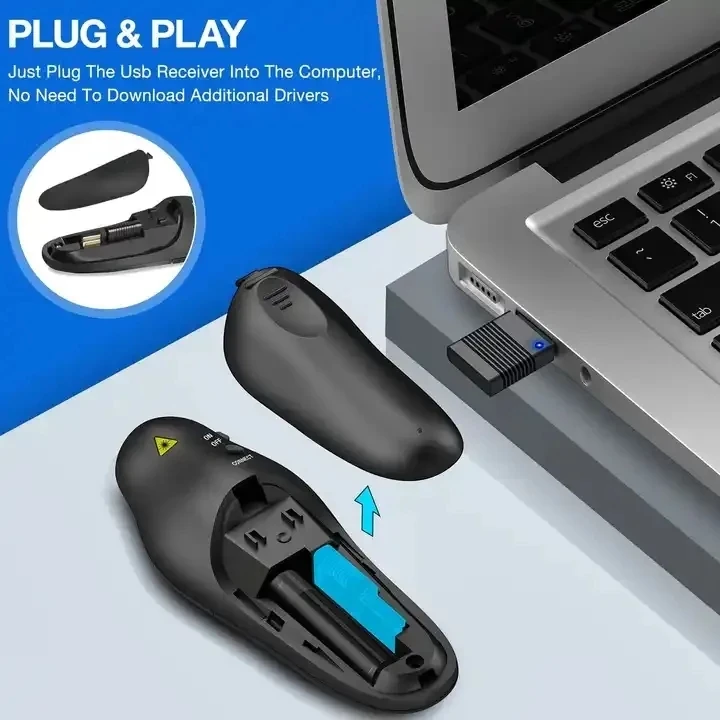 Wholesale 2.4G Presentation Clicker Remote Control Laser Pointer USB Presenter Slideshow Power Point Clicker