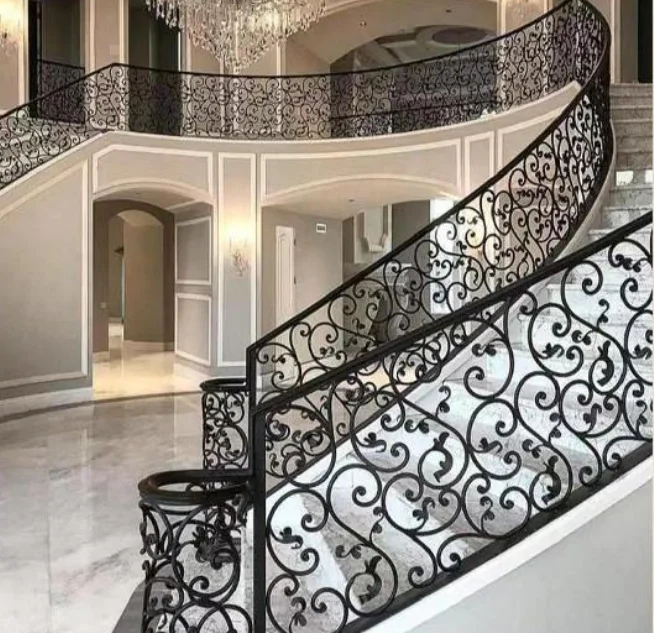 Modern Luxury Iron Brass Stair Baluster Indoor Stair Railing Brass