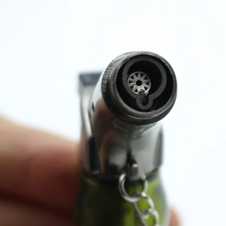 Creative Mini Small Wine Bottle Visible Butane Gas Rechargeable Adjustable Flame Cigar Jet Torch Cigarette Lighters