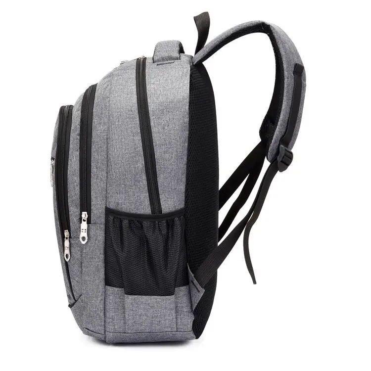 Hr021 Unisex Solid Color Laptop Backpack Business Nylon College