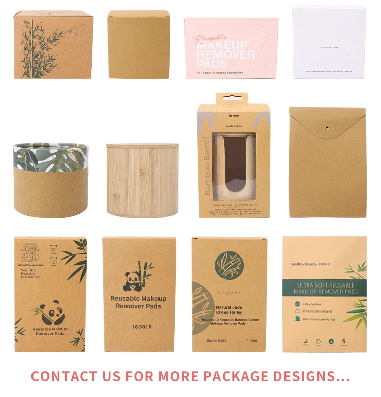 Washable Ecofriendly Natural 100 Organic Reusable Makeup Remover Pads Bamboo Cotton Pads For