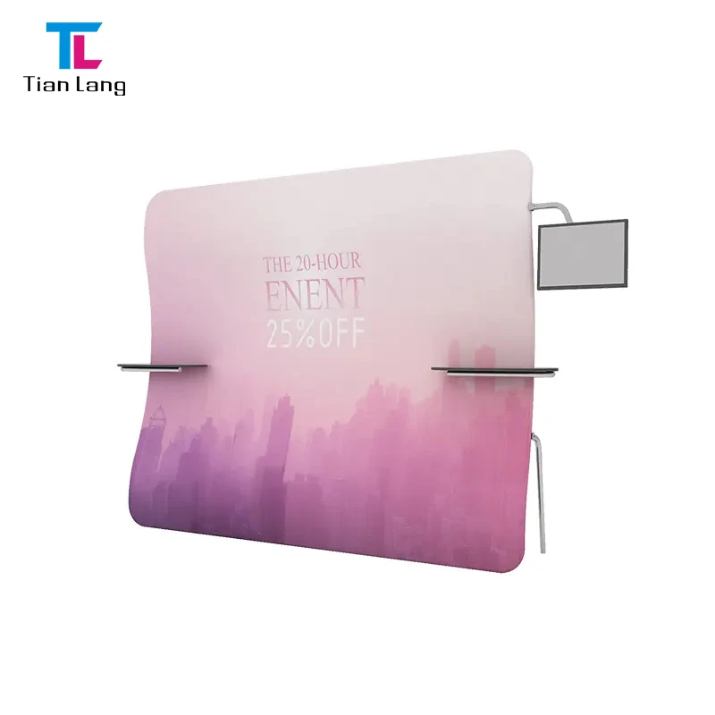 Tian Lang Двустранна печат Banner Stand Напрежена тъкан нов дизайн Photo Display Stand за експозиции Фото кабини Подушка