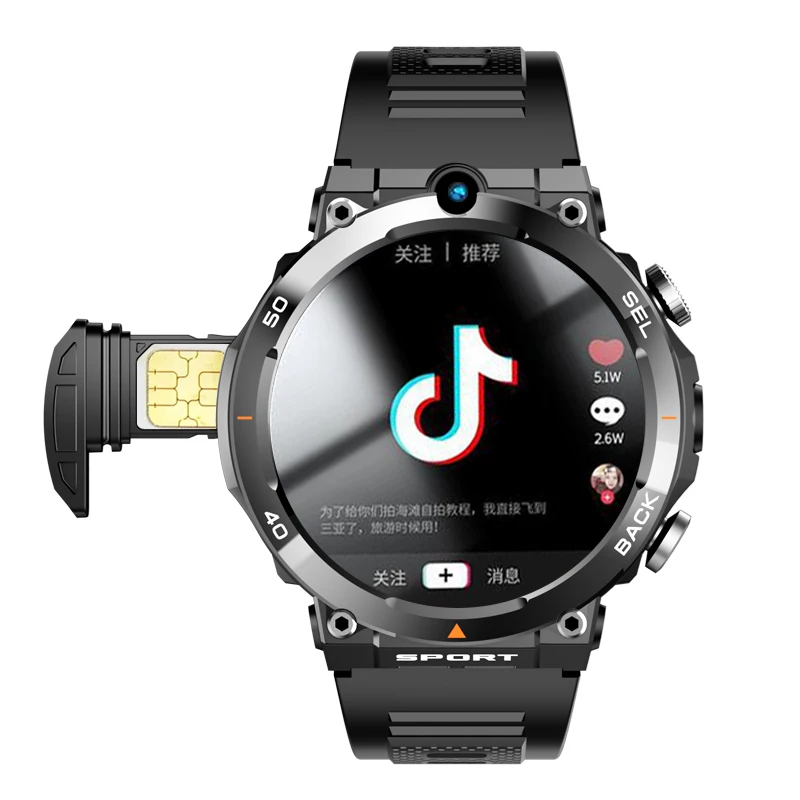 2023 Latest 4G Smart Watch Sim Card Built Programmable 1.39 Inch Luxury Android 8.1 Smart Watch H10 with GPS WIFI