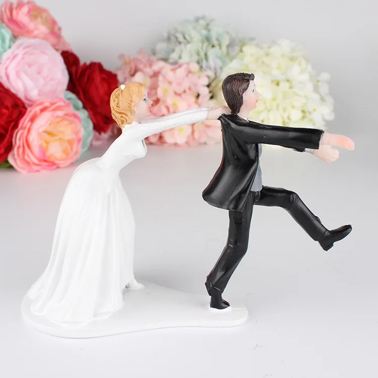 Chinese Couple Figurine Style Resin Bride And Groom Wedding 