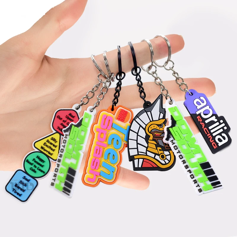 Op maat ontworpen 3D siliconen sleutelhanger zachte PVC rubber sleutelhanger voor souvenircadeaus unieke sleutelhanger borduursleutelhanger