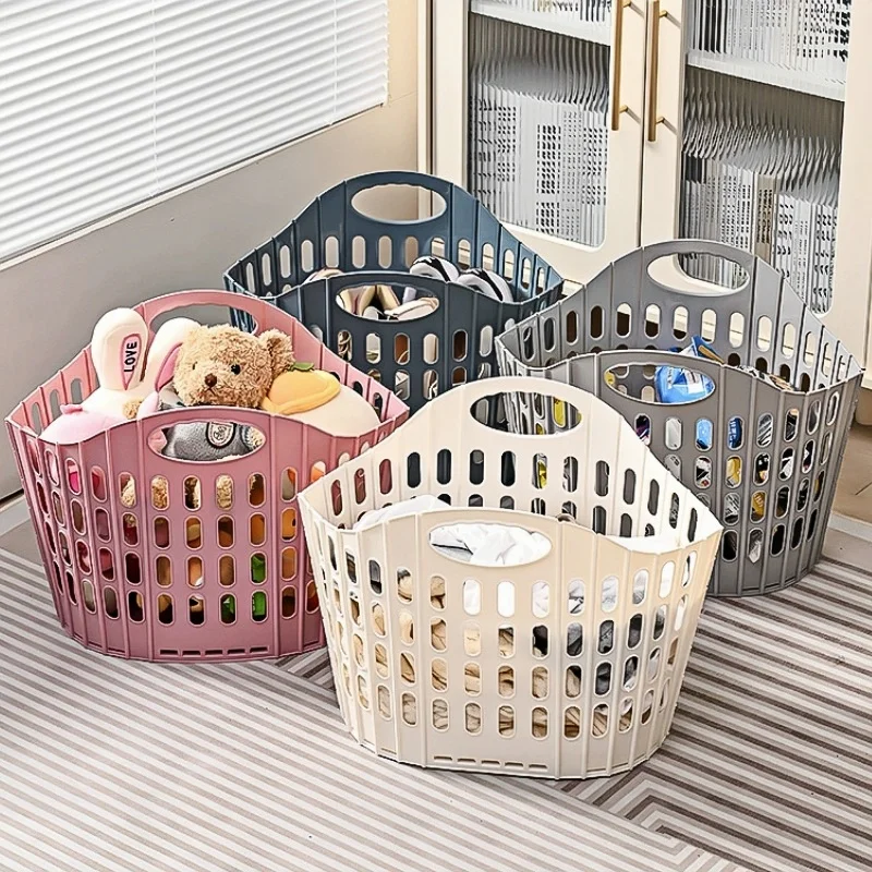 Quality Upgraded Folding PP Laundry Hamper for Home Hotel Dirty Clothes Organizer Portable Collapsible Plastic Storage Basket