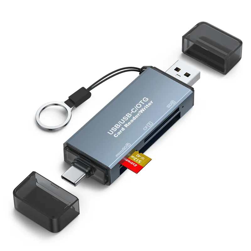 Multi Function 3 In 1 USB 3.1 OTG Card Reader SD TF CF Card Reader Type C USB C Micro USB Memory