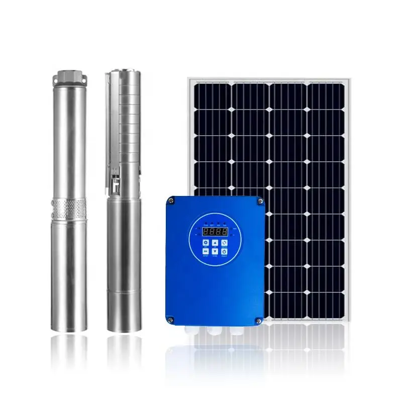 Bomba sumergible de cabeza de 0.3 hp, 300w, 35m para pozo, bomba de agua sumergible de energía Solar para riego agrícola