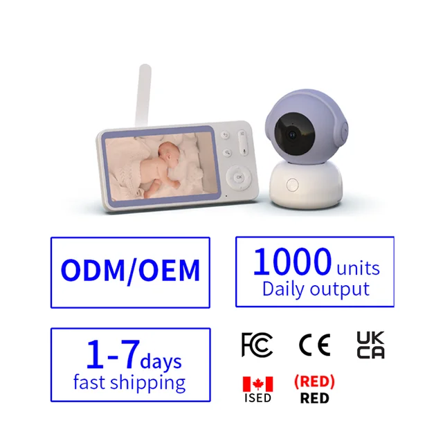5-Inch 720P Digital Video Baby Monitor Camera with Sound Detection Newborn Audio Mobile APP Support Baby Phone Camera
