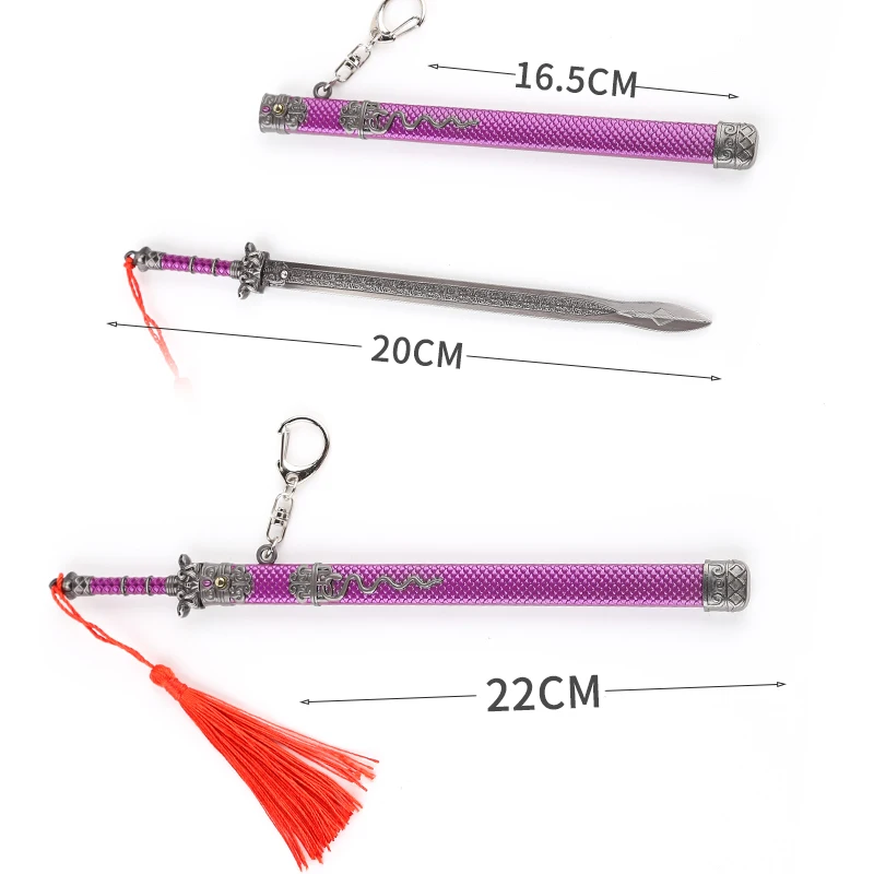 2021 Latest Custom Automatic Eject Metal Sword Keychains of the Untamed Mini Katana for Cosplay