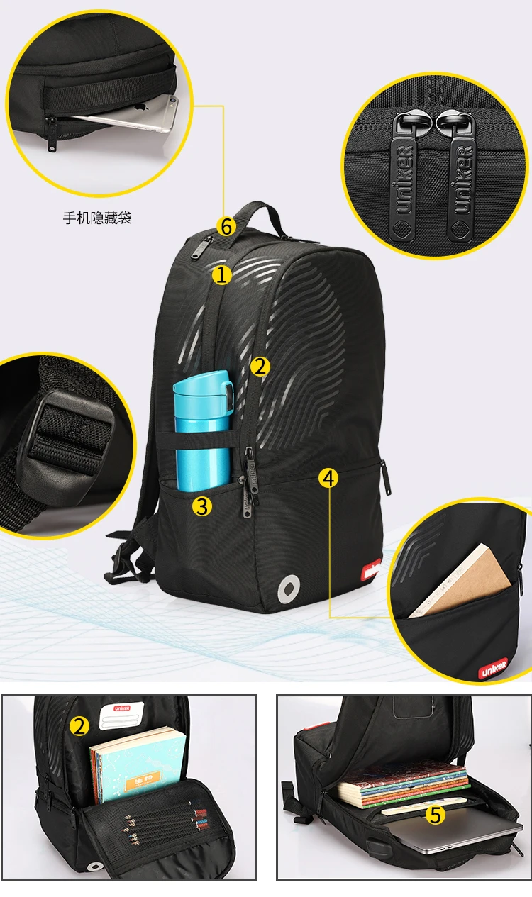  UNIKER Laptop Backpack with USB Port,Graffiti Backpack