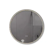 Various Size custom wall mounted round led smart bathroom mirror with double key switch