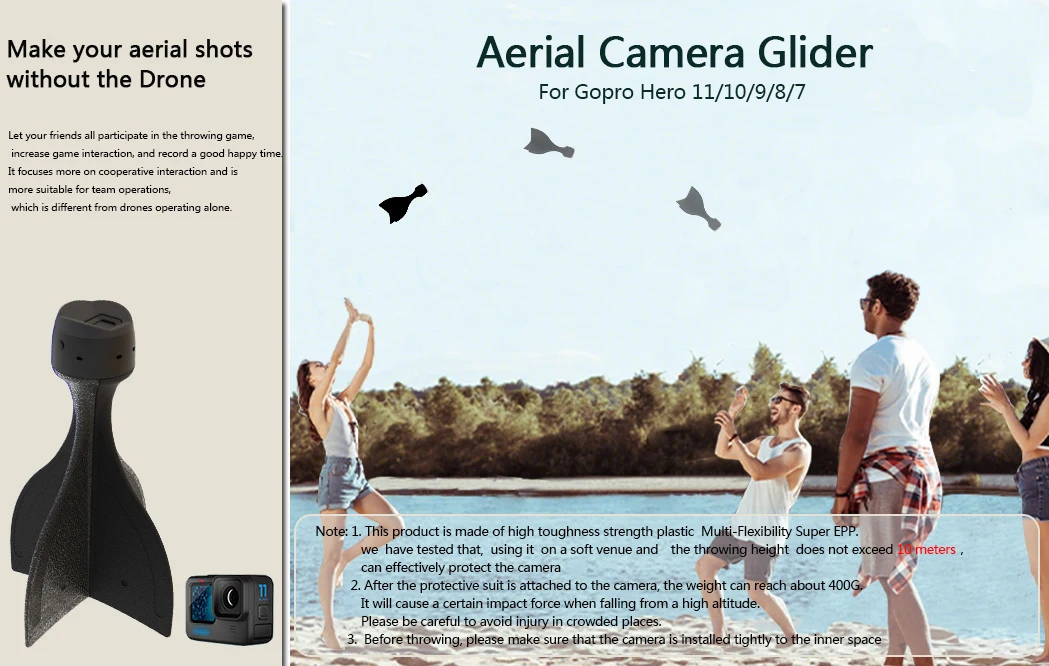 F1tp Aerial Camera Glider For Go Pro Hero 11/10/9/8/7 Buy Action Camera Accessory,Go Pro Hoder