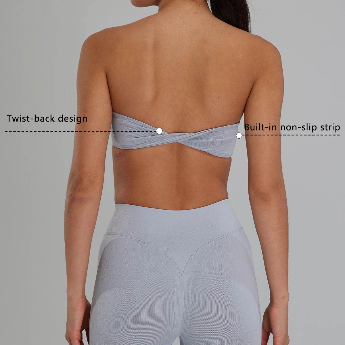 XW-Q074 Backless Custom Push up Bandeau Yoga Gym Women Activewear Comfortable Fitness Strapless Workout Sports Bras