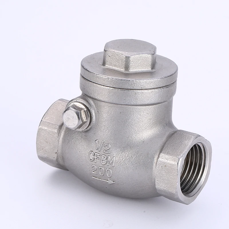 Durable stainless steel female thread H14W swing check valve