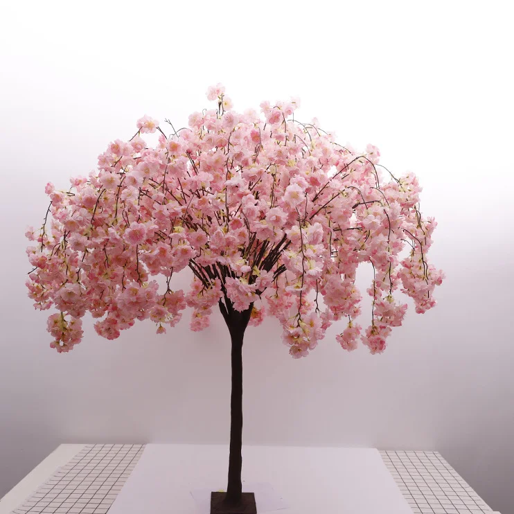 Lot De 6 Cerisiers Artificiels En Fleurs Miniatures - Arbres En Plastique Détail Réaliste Pour Décoration Maquette, Jardin Miniature