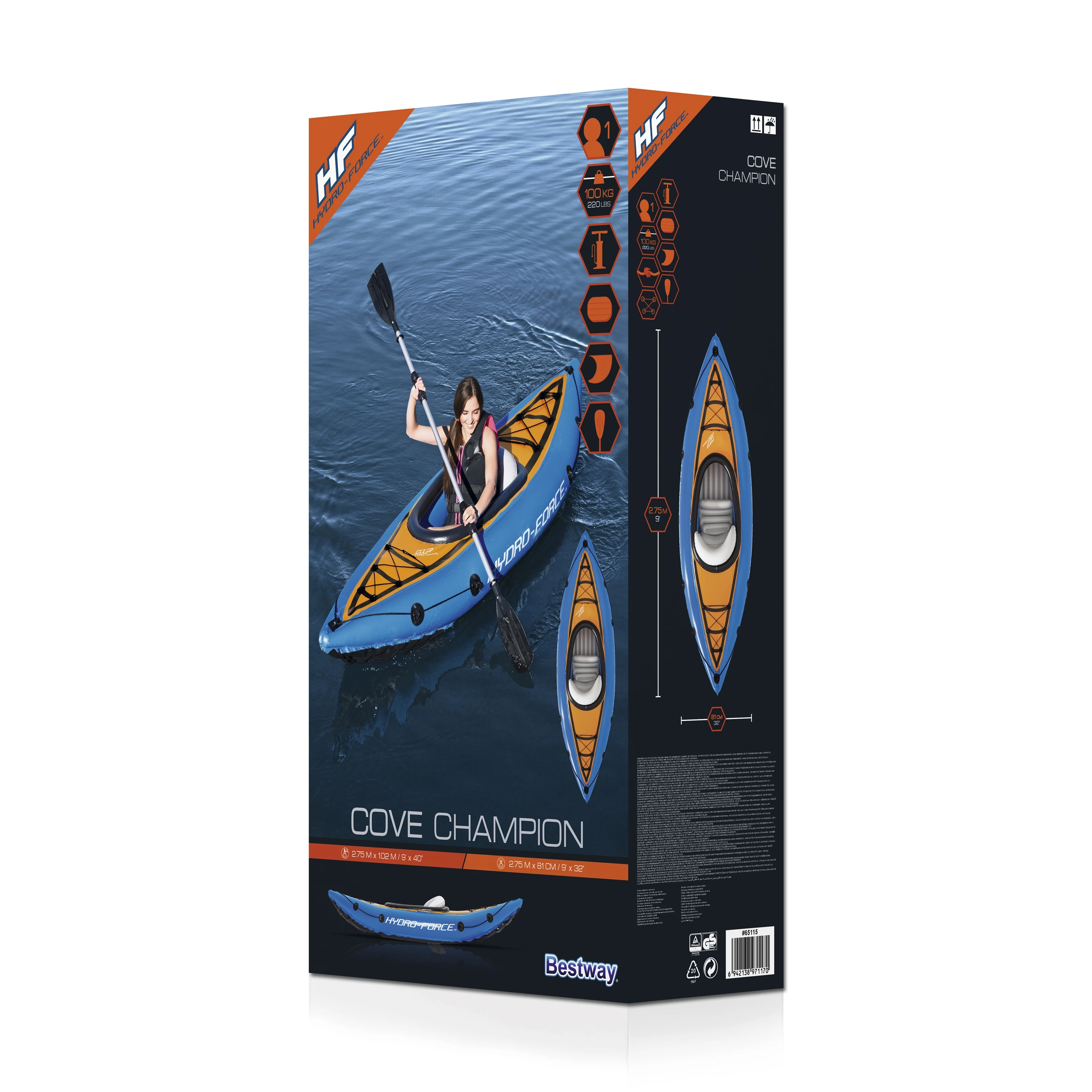 Bestway 65115 Inflatable Kayak Set Inflatable Fishing Kayak 2.75m X 81cm