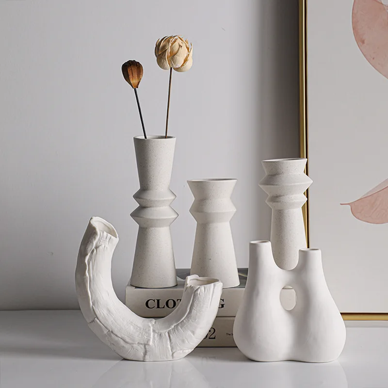 Home Decor Luxury Simple Minimalist Style 3 Sets of Vases Decor Modern Ceramic vases for flowers